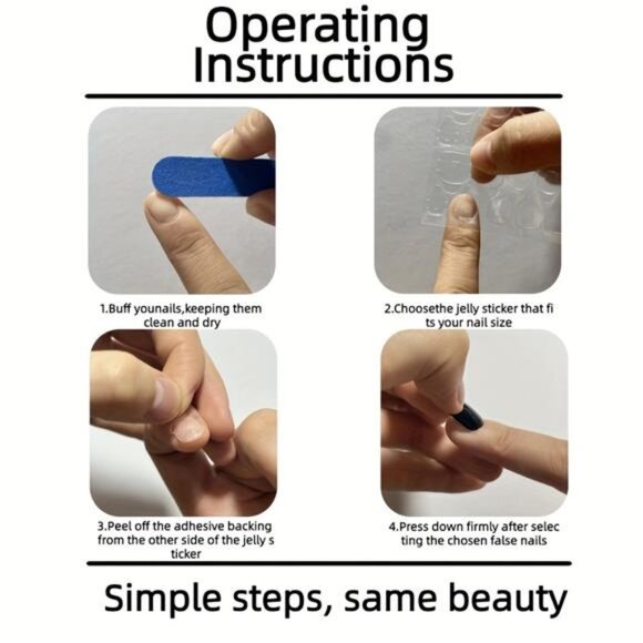 24-Piece Coffin Press On Nails Set Star Moon Sun Design - Picture 6 of 9